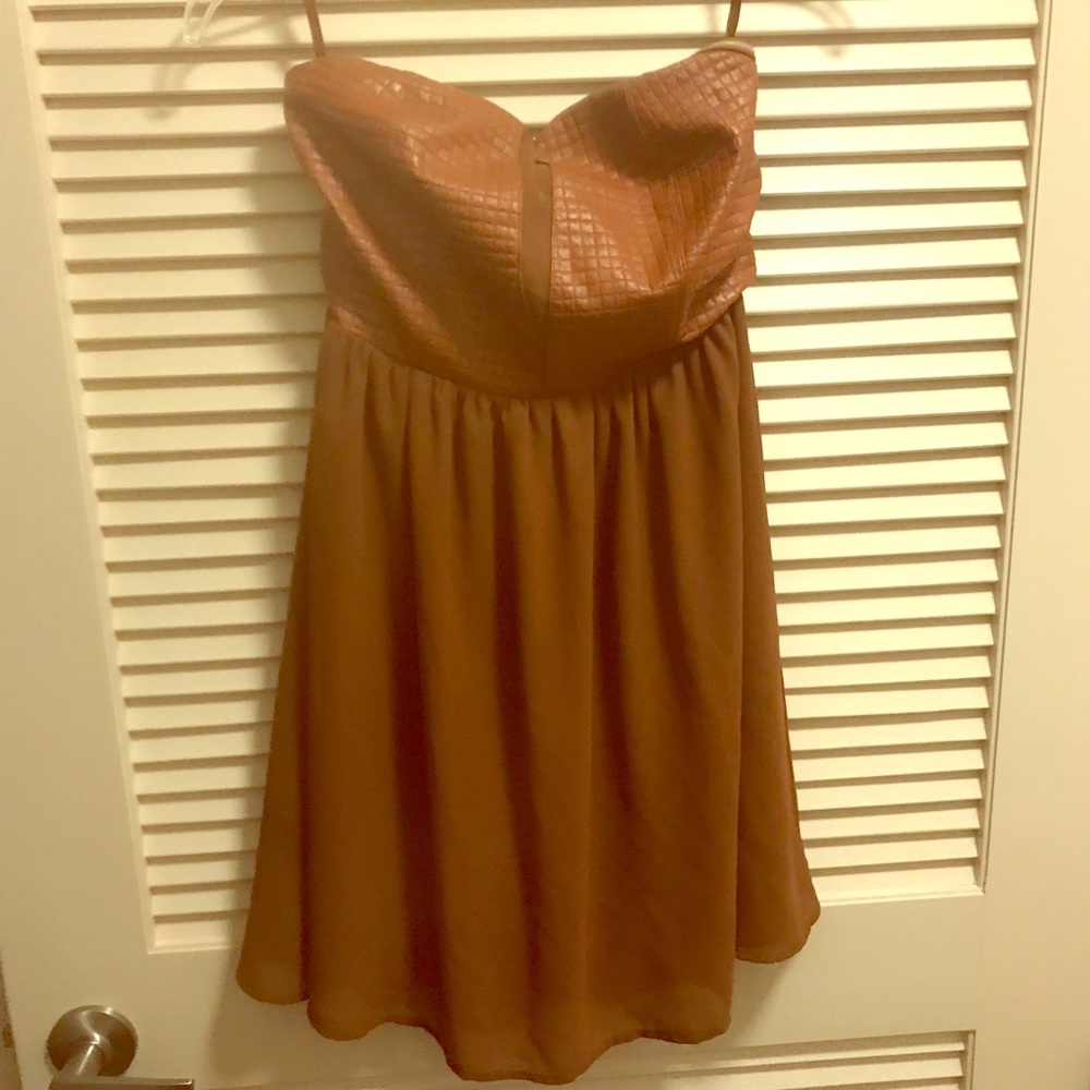 Fabrik brown leather dress